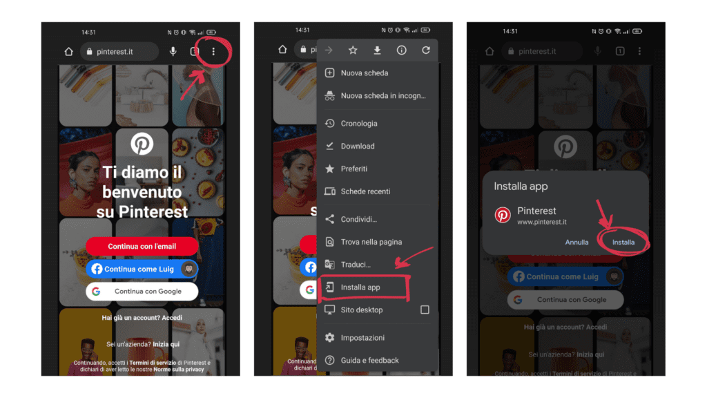 come installare una pwa progressive web app su Android