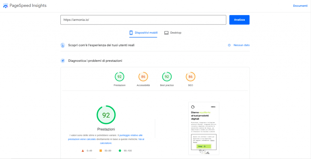 pagespeed insights google per ottimizzare il tuo sito web